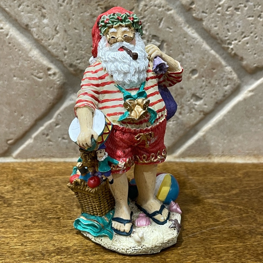 Vintage International Old St. Nick Figurine with Red and Gold Accents